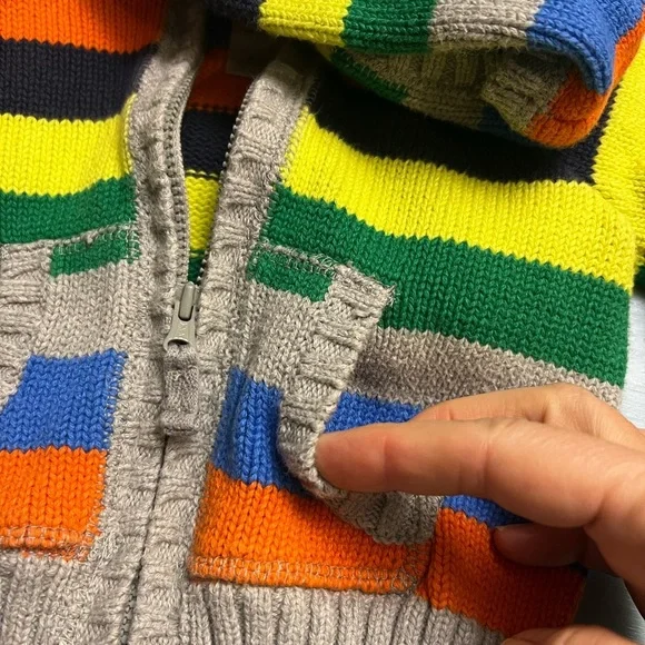 Carter’s Baby Multi Colorful Striped 100% Cotton Hoodie Sweater size 6 months - Picture 5 of 6